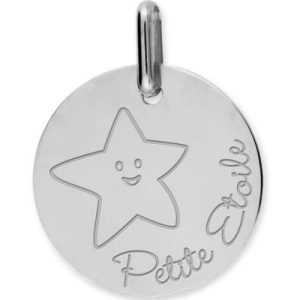 achetez Médaille Petite Etoile personnalisable (or blanc 375°) Lucas Lucor au meilleur prix en promo