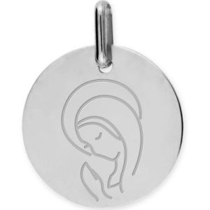 achetez Médaille Vierge Marie personnalisable (or blanc 750°) Lucas Lucor au meilleur prix en promo