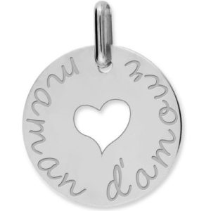achetez Médaille maman d'amour coeur ajouré personnalisable (or blanc 750°) Lucas Lucor au meilleur prix en promo