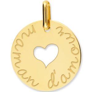 achetez Médaille maman d'amour coeur ajouré personnalisable (or jaune 750°) Lucas Lucor au meilleur prix en promo
