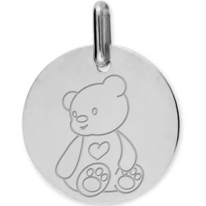 achetez Médaille ourson personnalisable (or blanc 750°) Lucas Lucor au meilleur prix en promo