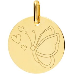 achetez Médaille papillon coeur personnalisable (or jaune 375°) Lucas Lucor au meilleur prix en promo