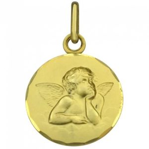 achetez Médaille ronde Ange 16 mm bord festonné (or jaune 750°) Premiers Bijoux au meilleur prix en promo