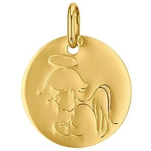 achetez Médaille ronde Ange 16 mm (or jaune 750°)  Premiers Bijoux au meilleur prix en promo