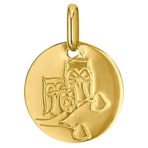 achetez Médaille ronde Chouette 14 mm (or jaune 750°) Premiers Bijoux au meilleur prix en promo