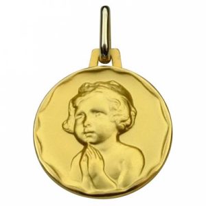 achetez Médaille ronde Enfant à la prière 16 mm (or jaune 750°) Premiers Bijoux au meilleur prix en promo