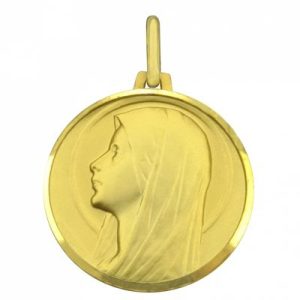 achetez Médaille ronde Vierge profil 20 mm (or jaune 750°) Premiers Bijoux au meilleur prix en promo