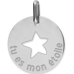achetez Médaille tu es mon étoile personnalisable (or blanc 750°) Lucas Lucor au meilleur prix en promo
