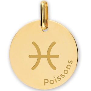 achetez Médaille zodiaque Poisson personnalisable (or jaune 750°) Lucas Lucor au meilleur prix en promo