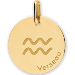 achetez Médaille zodiaque Verseau personnalisable (or jaune 750°) Lucas Lucor au meilleur prix en promo