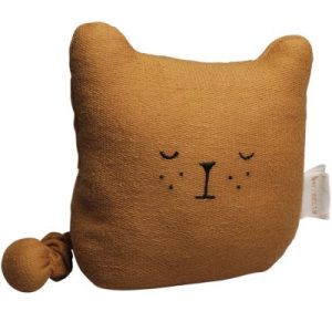 achetez Mini peluche musicale en coton bio ours ocre (14 x 14 cm) Fabelab au meilleur prix en promo