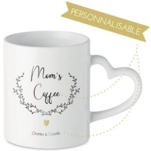 achetez Mug demie couronne - poignée coeur (personnalisable) Mes Mots Déco au meilleur prix en promo