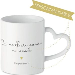 achetez Mug poignée coeur (personnalisable) Mes Mots Déco au meilleur prix en promo