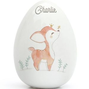 achetez Oeuf en porcelaine Petit Faon (personnalisable) Gaëlle Duval au meilleur prix en promo