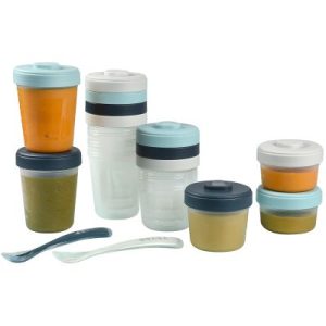 achetez Pack 1er repas avec pots de conservation et cuillères Storm (14 pièces) Béaba au meilleur prix en promo