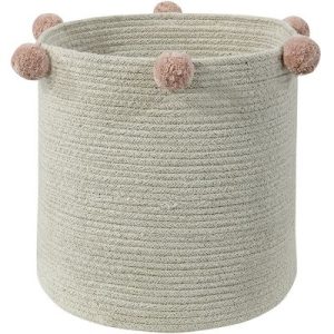 achetez Panier de rangement Bubbly en coton naturel et rose nude (30 x 30 cm) Lorena Canals au meilleur prix en promo