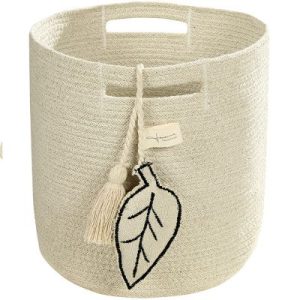 achetez Panier de rangement Leaf en coton naturel (30 x 30 cm) Lorena Canals au meilleur prix en promo