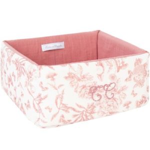 achetez Panier de toilette Toile de Jouy (25 x 25 cm) Tartine et Chocolat au meilleur prix en promo