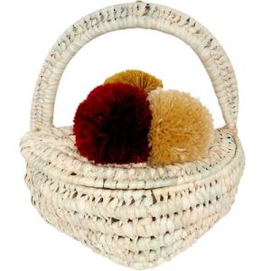 achetez Panier mural avec pompons (23 x 18 cm) Kikadu au meilleur prix en promo