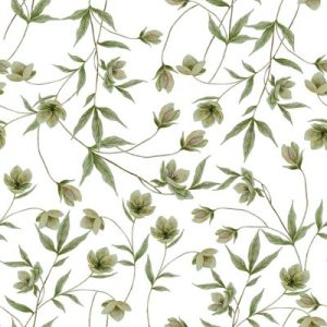 achetez Papier peint Hellébores vert (50 cm x 10 m) Lilipinso au meilleur prix en promo