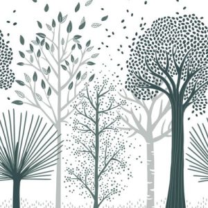 achetez Papier peint intissé Forêt bleu M. Fox (10 m) Lilipinso au meilleur prix en promo