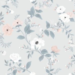 achetez Papier peint intissé Symphonie des roses Grace gris Lilipinso au meilleur prix en promo