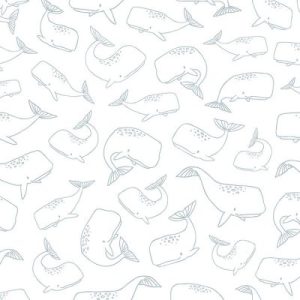 achetez Papier peint motif baleines (10 m) Lilipinso au meilleur prix en promo