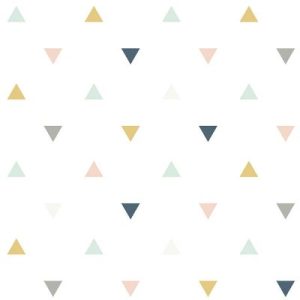 achetez Papier peint motif triangles rose moutarde gris (10 m) Lilipinso au meilleur prix en promo