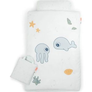 achetez Parure de lit en coton bio Jelly & Wally Bleu (100 x 140 cm) Done by Deer au meilleur prix en promo