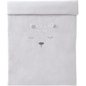 achetez Parure de lit en veloudoux grise Babou & Kendi (100 x 140 cm) Noukie's au meilleur prix en promo