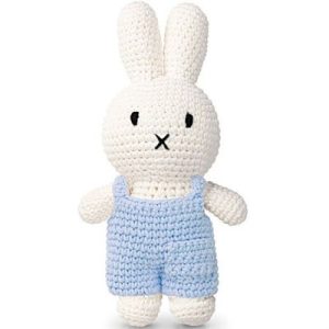 achetez Peluche Miffy en salopette bleu pastel (25 cm) Just Dutch au meilleur prix en promo