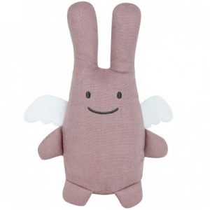 achetez Peluche en lin ange lapin vieux rose + pochette en coton (20 cm) Trousselier au meilleur prix en promo
