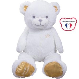 achetez Peluche géante Gaston l'ours blanc et or (100 cm) Pioupiou et Merveilles au meilleur prix en promo