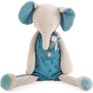 achetez Peluche géante éléphant avec mini doudou Sous mon baobab (88 cm) Moulin Roty au meilleur prix en promo