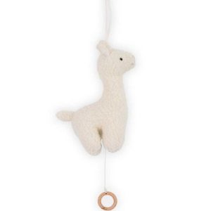 achetez Peluche musicale Lama blanc (25 cm) Jollein au meilleur prix en promo