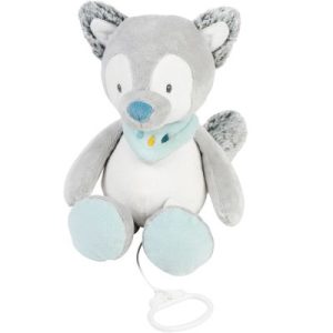achetez Peluche musicale Tiloo le loup Tim & Tiloo gris (30 cm) Nattou au meilleur prix en promo