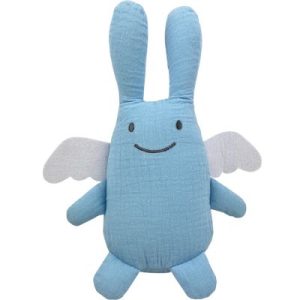 achetez Peluche musicale ange lapin en  coton bio bleu ciel (24 cm) Trousselier au meilleur prix en promo