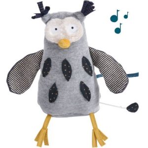 achetez Peluche musicale hibou Les Moustaches (18 cm) Moulin Roty au meilleur prix en promo