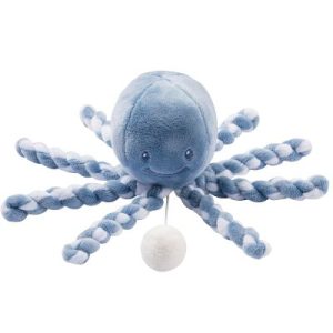 achetez Peluche musicale pieuvre Lapidou bleu (28 cm) Nattou au meilleur prix en promo