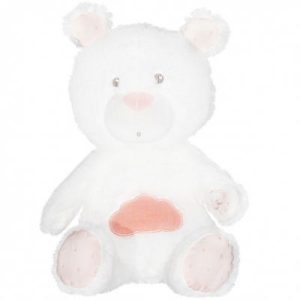 achetez Peluche ours blanc et rose Lily poudrée (31 cm) Sauthon au meilleur prix en promo
