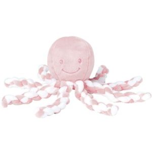 achetez Peluche pieuvre Lapidou rose et blanc (23 cm) Nattou au meilleur prix en promo