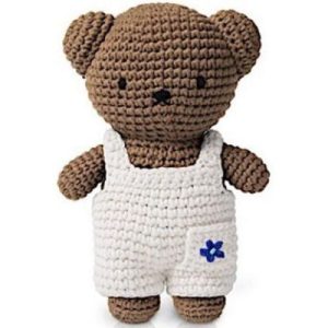 achetez Peluche tricotée Boris Bleu de Delft (25 cm) Just Dutch au meilleur prix en promo