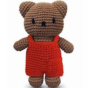 achetez Peluche tricotée Boris salopette rouge (25 cm) Just Dutch au meilleur prix en promo
