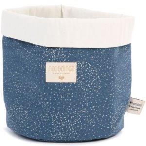 achetez Petit panier de toilette Panda bleu nuit Gold bubble (15 x 19 cm) Nobodinoz au meilleur prix en promo