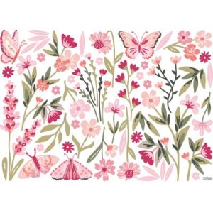 achetez Planche de stickers L Big Magenta Flowers (64 x 90 cm) Lilipinso au meilleur prix en promo