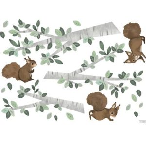achetez Planche de stickers L Ecureuils (64 x 90 cm) Lilipinso au meilleur prix en promo