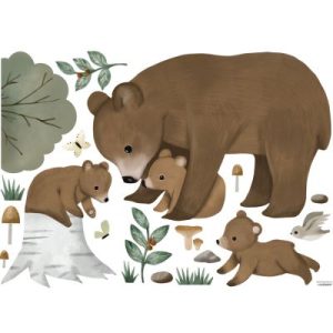 achetez Planche de stickers L Famille Ours (64 x 90 cm) Lilipinso au meilleur prix en promo