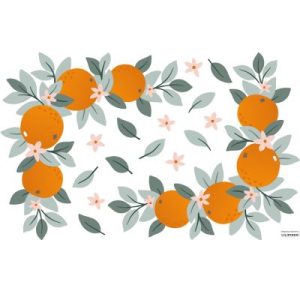 achetez Planche de stickers M Oranges Ornaments (64 x 90 cm) Lilipinso au meilleur prix en promo