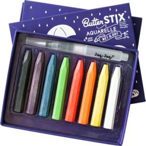 achetez Pochette 8 craies butterstix aquarelle avec stylo à l'eau Jaq Jaq Bird au meilleur prix en promo