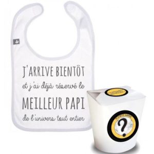 achetez Pochette annonce de grossesse bavoir meilleur papi BB & Co au meilleur prix en promo